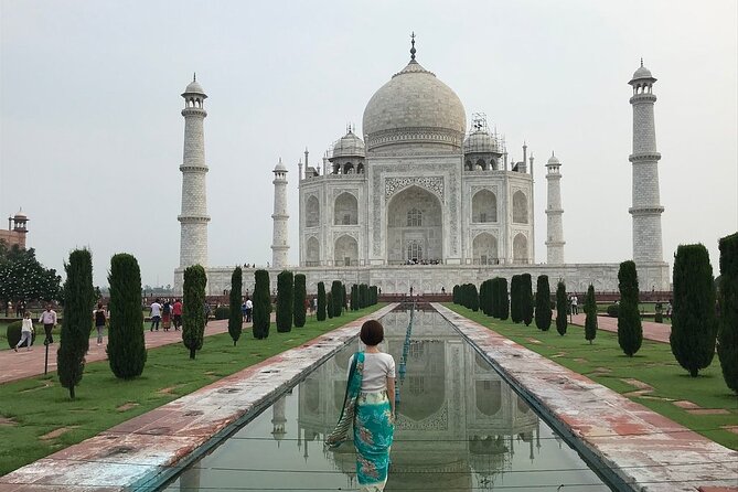 Full Day Agra Tuk Tuk Tour with Taj Mahal and Agra Fort - Mehtab Bagh and the rear view of the Taj
