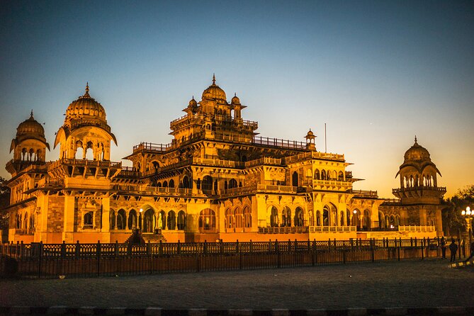 Private Jaipur Night Tour with Nahargarh Sunset Views - Albert Hall glows after closing time